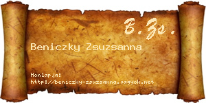 Beniczky Zsuzsanna névjegykártya