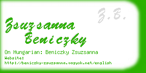 zsuzsanna beniczky business card